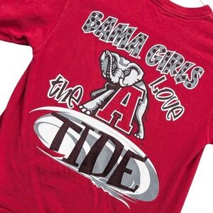 Delta Alabama Crimson Tide T-Shirt Bama Girls Love Red Youth Small Sport